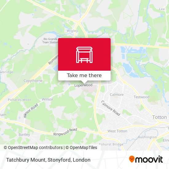 Tatchbury Mount, Stonyford map