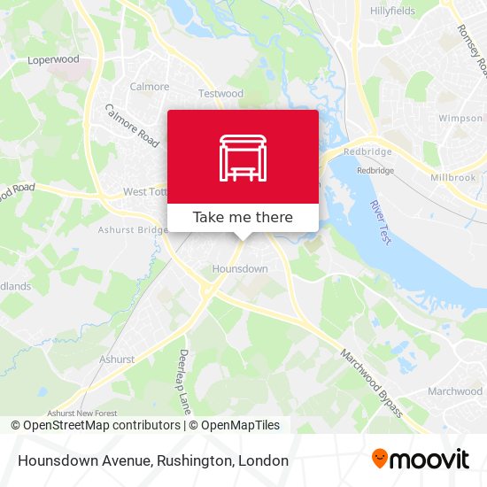 Hounsdown Avenue, Rushington map