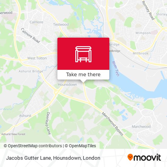 Jacobs Gutter Lane, Hounsdown map