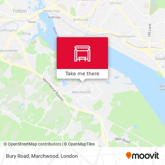 Bury Road, Marchwood map
