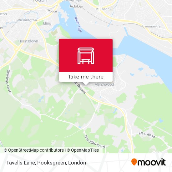 Tavells Lane, Pooksgreen map