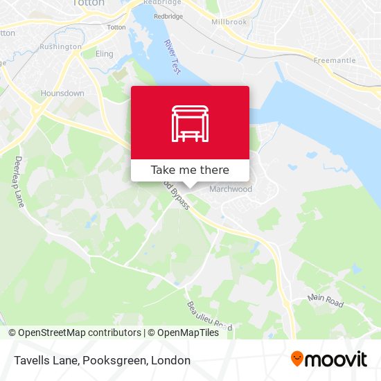 Tavells Lane, Pooksgreen map