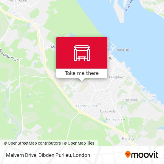 Malvern Drive, Dibden Purlieu map