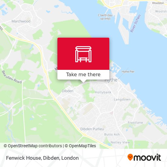 Fenwick House, Dibden map