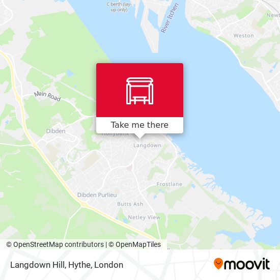 Langdown Hill, Hythe map