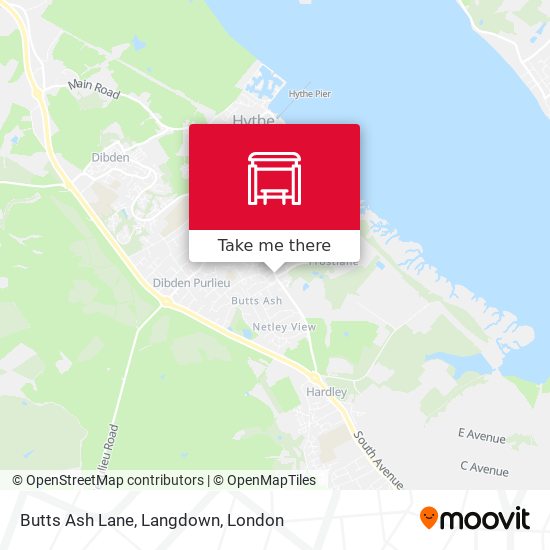Butts Ash Lane, Langdown map