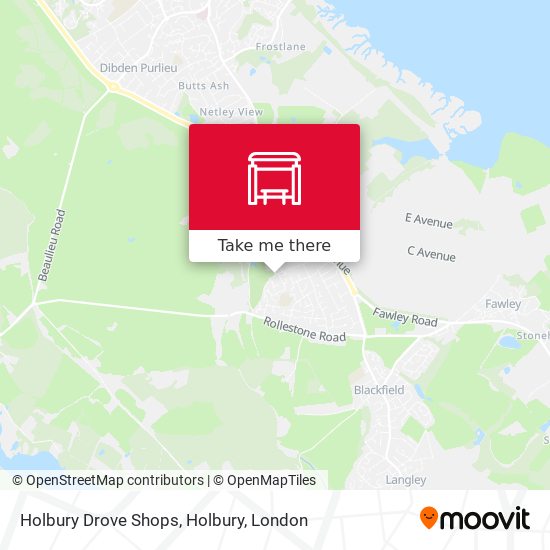 Holbury Drove Shops, Holbury map