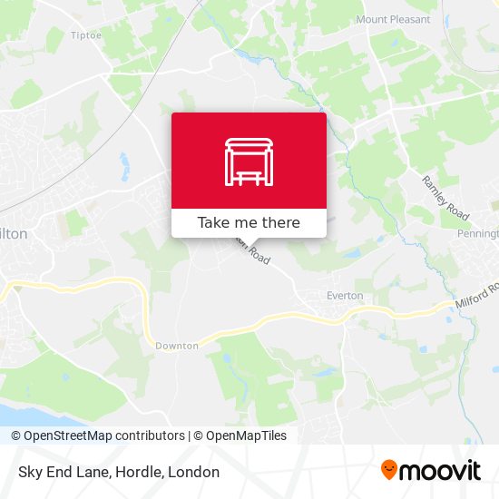 Sky End Lane, Hordle map
