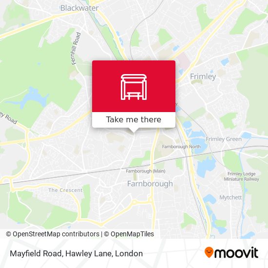 Mayfield Road, Hawley Lane map