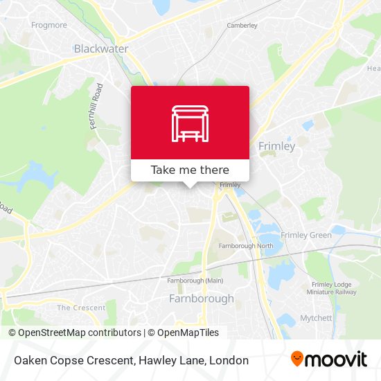 Oaken Copse Crescent, Hawley Lane map