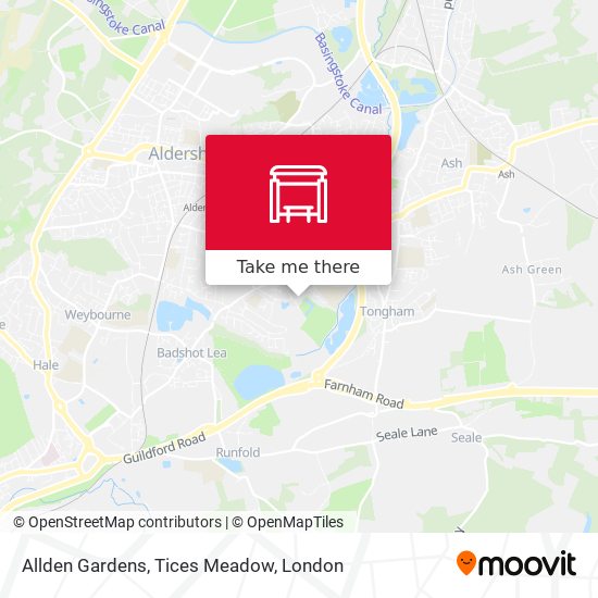 Allden Gardens, Tices Meadow map