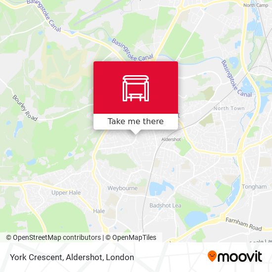 York Crescent, Aldershot map