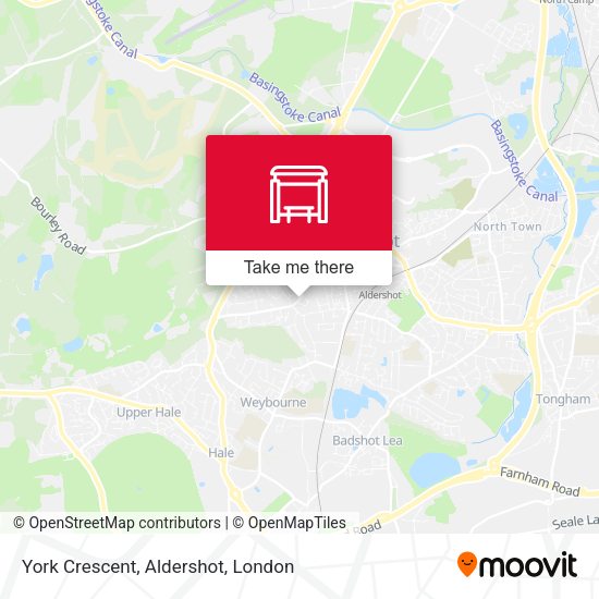 York Crescent, Aldershot map