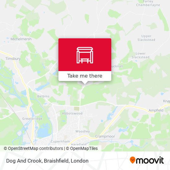 Dog And Crook, Braishfield map