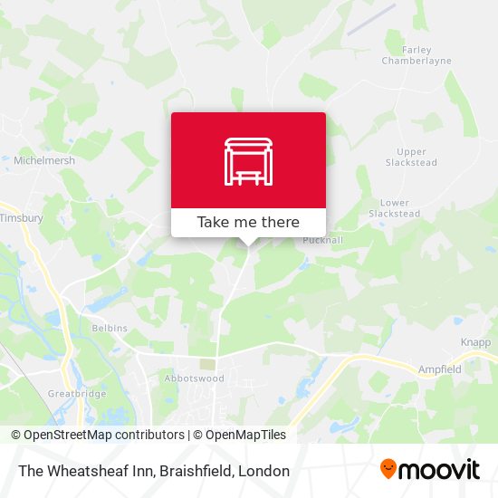 The Wheatsheaf Inn, Braishfield map