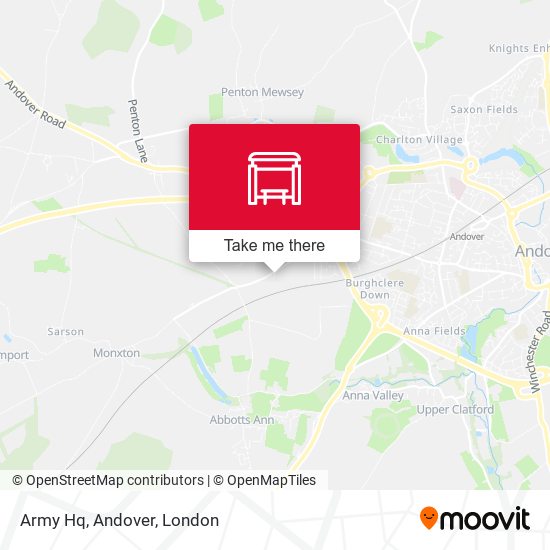 Army Hq, Andover map