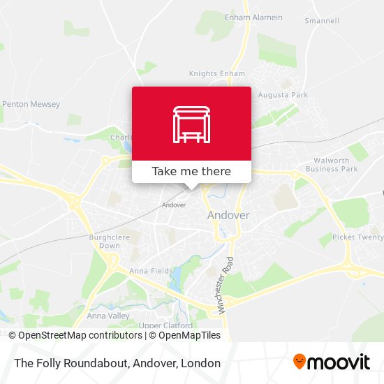 The Folly Roundabout, Andover map