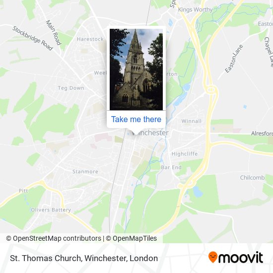 St. Thomas Church, Winchester map