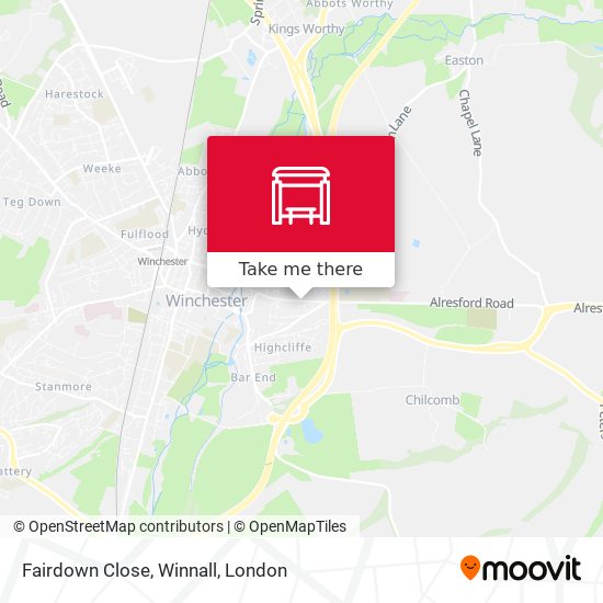 Fairdown Close, Winnall map
