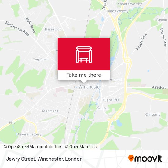 Jewry Street, Winchester map