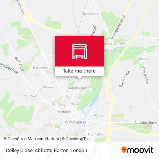 Colley Close, Abbotts Barton map