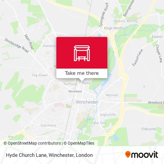 Hyde Church Lane, Winchester map