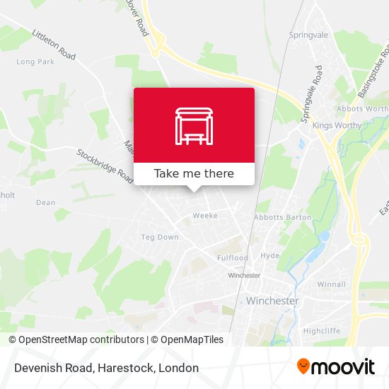 Devenish Road, Harestock map