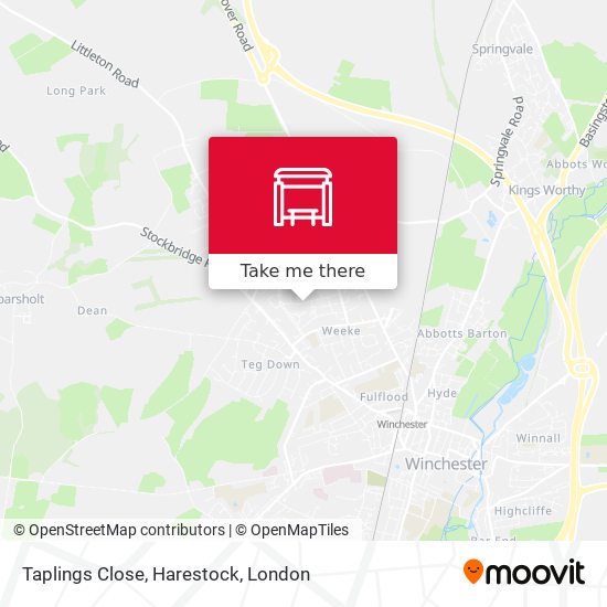 Taplings Close, Harestock map
