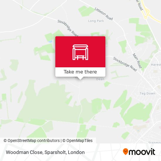 Woodman Close, Sparsholt map