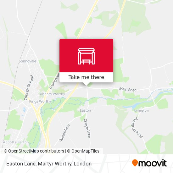 Easton Lane, Martyr Worthy map