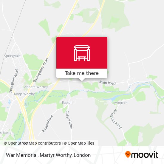 War Memorial, Martyr Worthy map