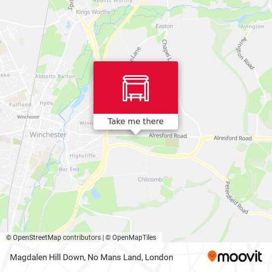Magdalen Hill Down, No Mans Land map