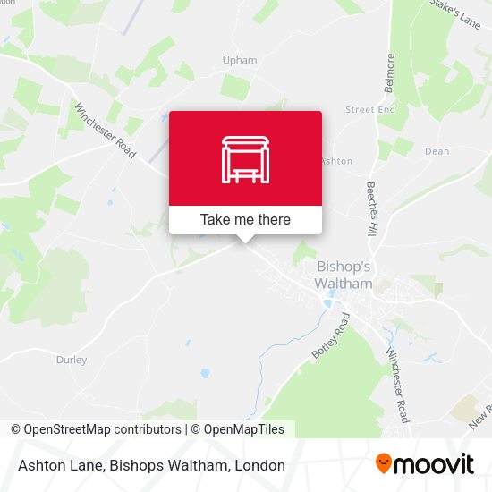Ashton Lane, Bishops Waltham map