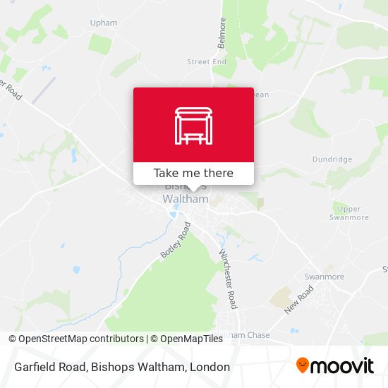 Garfield Road, Bishops Waltham map