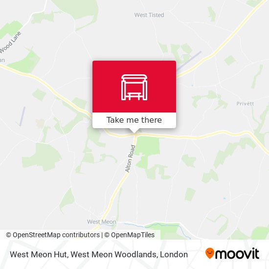 West Meon Hut, West Meon Woodlands map