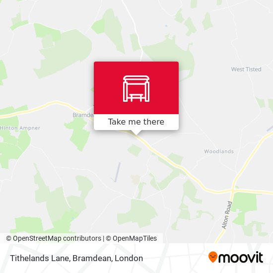 Tithelands Lane, Bramdean map