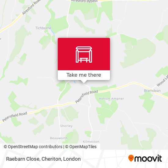 Raebarn Close, Cheriton map
