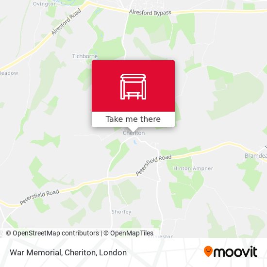 War Memorial, Cheriton map