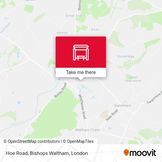 Hoe Road, Bishops Waltham map