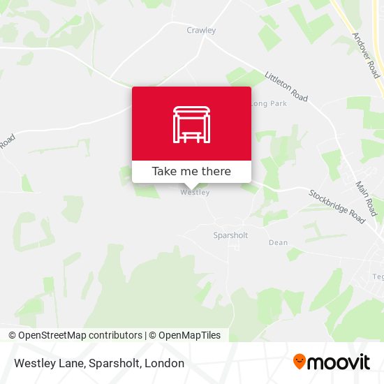 Westley Lane, Sparsholt map