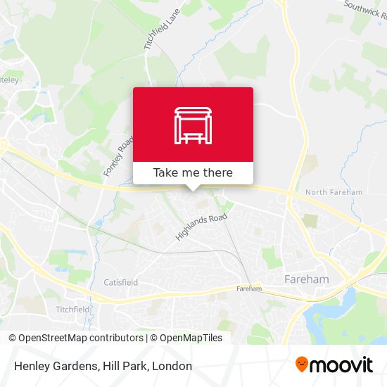 Henley Gardens, Hill Park map