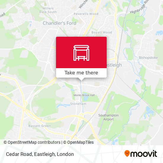 Cedar Road, Eastleigh map