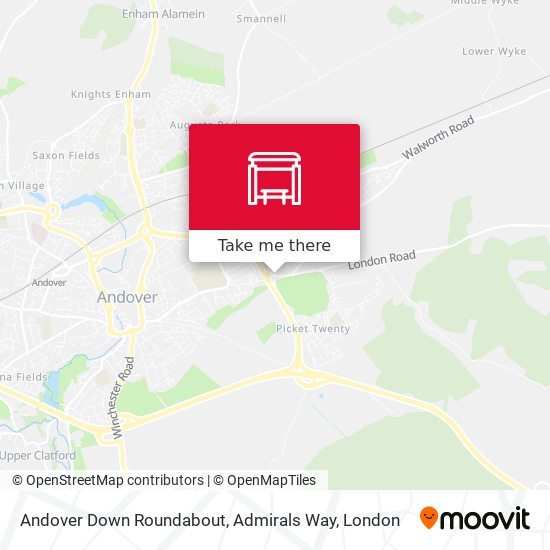 Andover Down Roundabout, Admirals Way map
