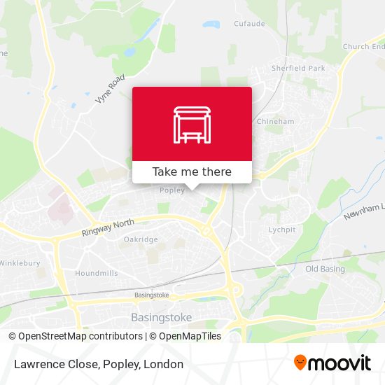 Lawrence Close, Popley map