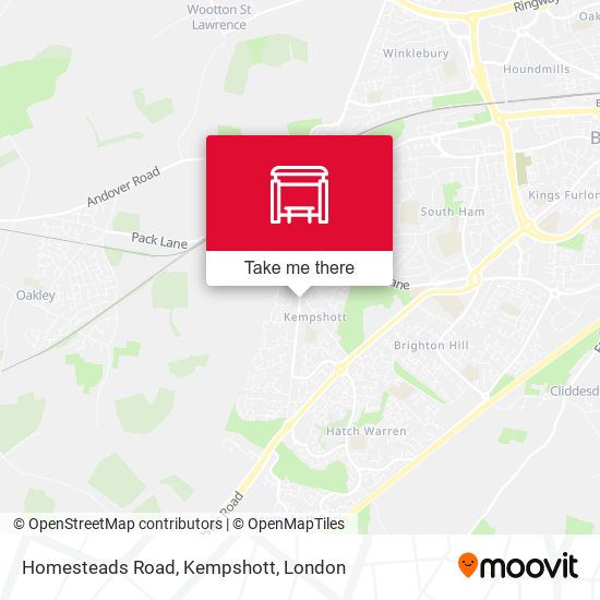 Homesteads Road, Kempshott map