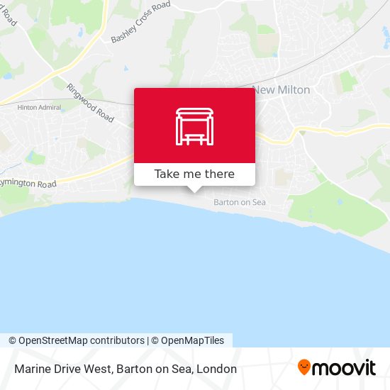 Marine Drive West, Barton on Sea map