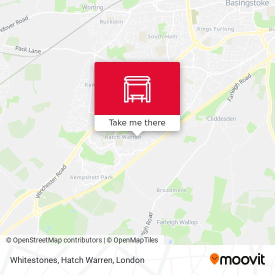 Whitestones, Hatch Warren map