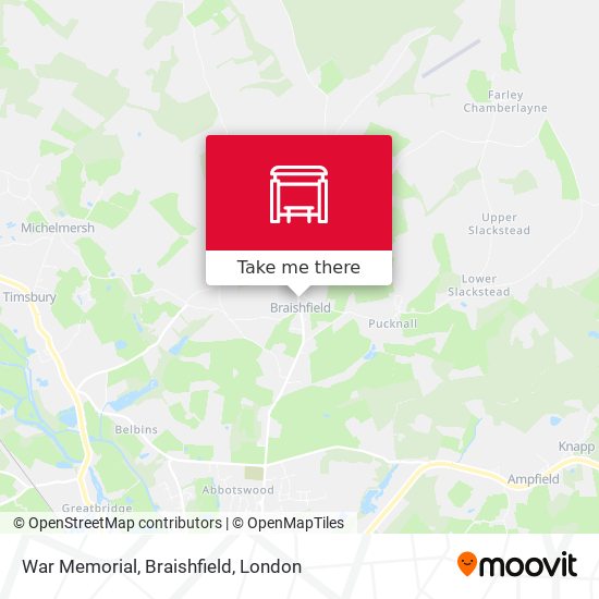 War Memorial, Braishfield map