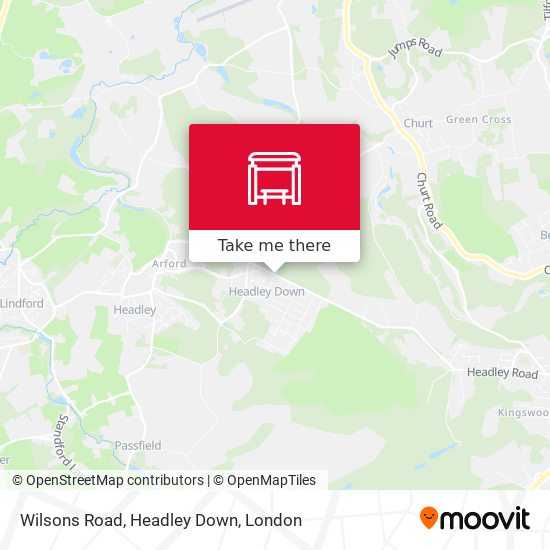Wilsons Road, Headley Down map