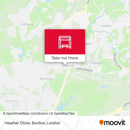 Heather Close, Bordon map